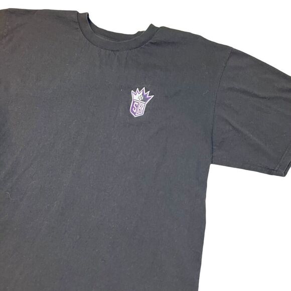 Sacramento Kings T-Shirt Size XL Black Embroidered Chest Logo Lee Sport NBA - Picture 3 of 6